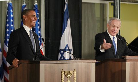 U.S. President Obama participates in a news conference with Israel's Prime Minister Benjamin Netanyahu in Jerusalem